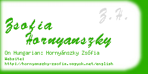 zsofia hornyanszky business card