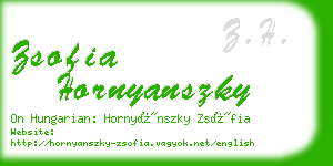 zsofia hornyanszky business card